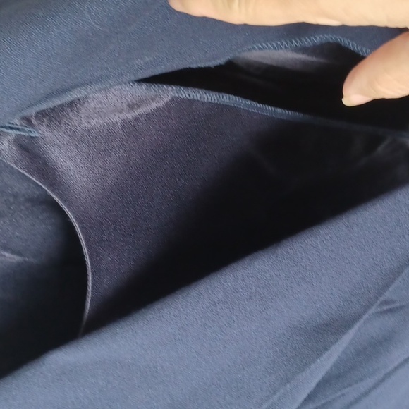 All That Jazz vintage Pants Suit Wm 13/14  Navy w/black satin collar NWT - Picture 3 of 10